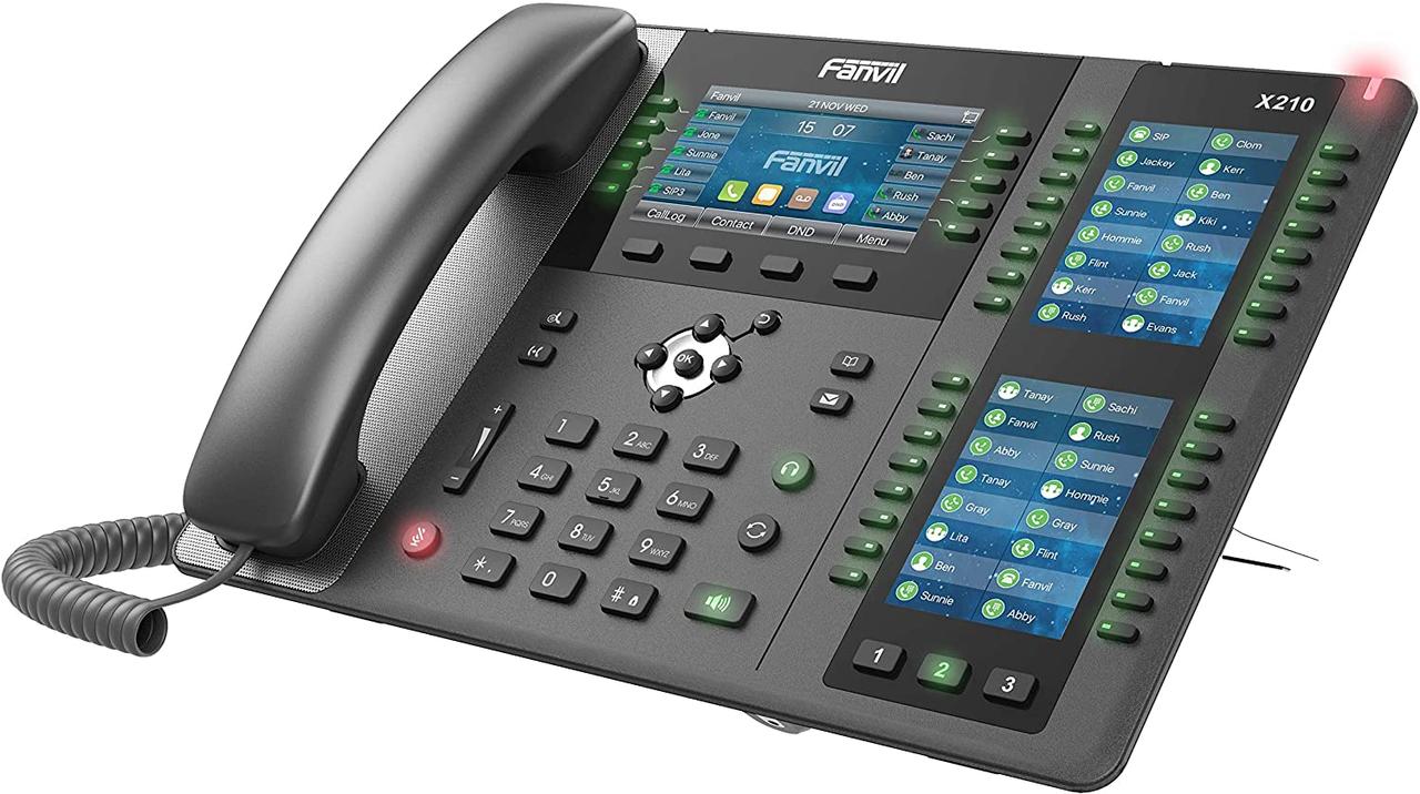 Fanvil Телефон IP X210 2xGE LAN, 1xUSB-A, BT, SIP, VPN, PoE, 4.3" кольоровий екран, до 106 DSS клавіш