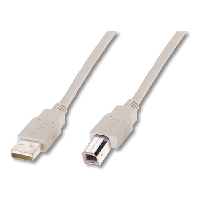 Digitus Кабель USB 2.0 (AM/BM) 3.0м, бежевый