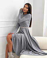 Жіноче стильне плаття максі довге в підлогу сіре великого розміру. Розміри 42-44,46-48,50-52,54-56