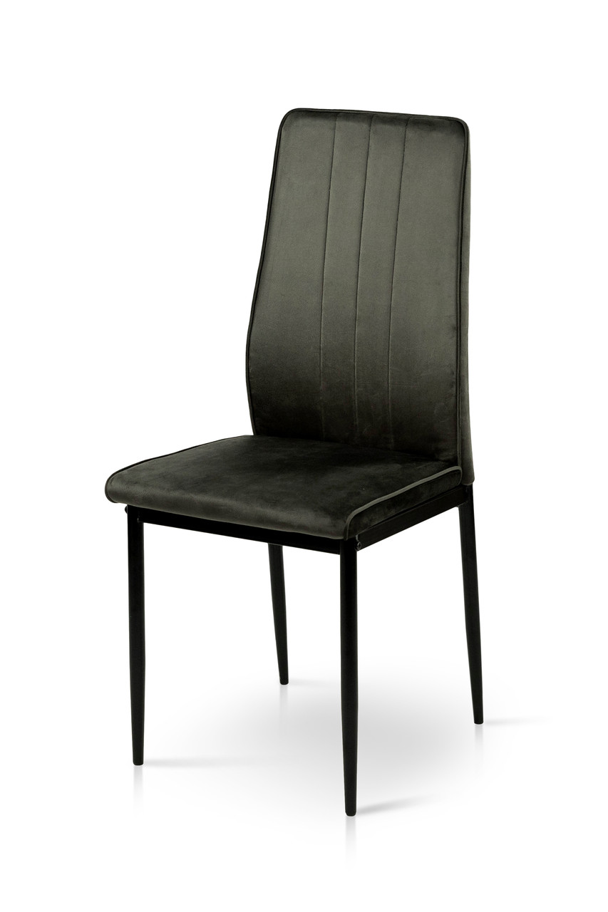 Стілець обідній м'який на металевих ніжках Річь Мікс меблі, колір графіт