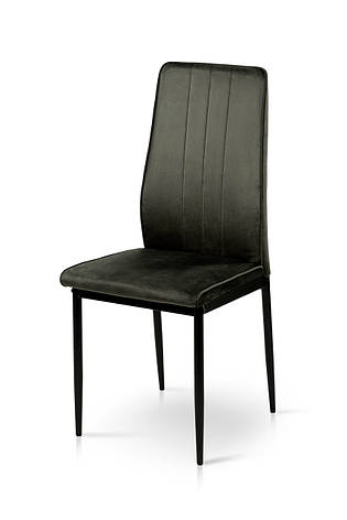 Стілець обідній м'який на металевих ніжках Річь Мікс меблі, колір графіт, фото 1