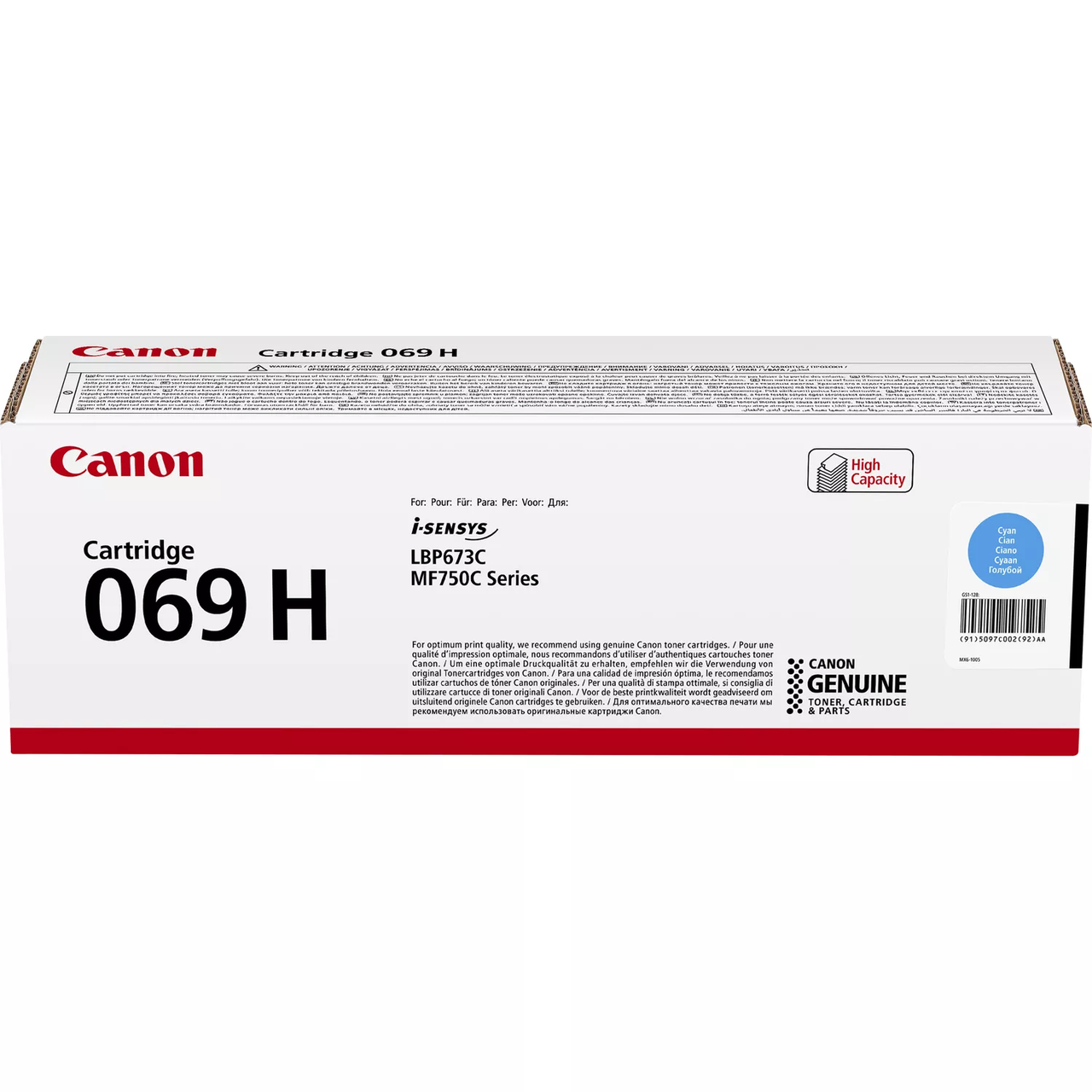 Canon Картридж 069H MF752Cdw/MF754Cdw/LBP673Cdw Cyan (5500 стор.), фото 1