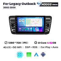 Штатная магнитола Subaru Legacy 4, Outback 3 (2003-2009) M300 (4/32 Гб), HD (1280x720) QLED, GPS + 4G + CarPlay