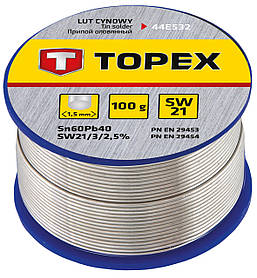 Topex 44E532 Припiй олов'яний 60%Sn, проволока 1.0 мм,100 г