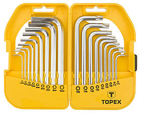 Topex 35D952 Ключi шестиграннi HEX i Torx, набiр 18 шт.*1 уп.