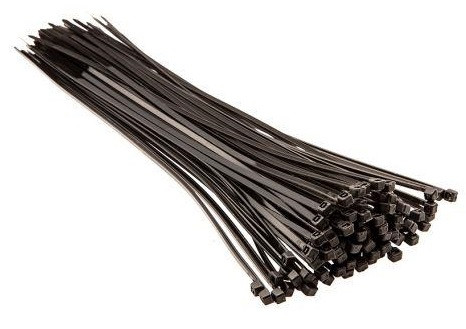 Top Tools Хомут-стяжка, чорний, 3.6x300мм, пластик, 100шт