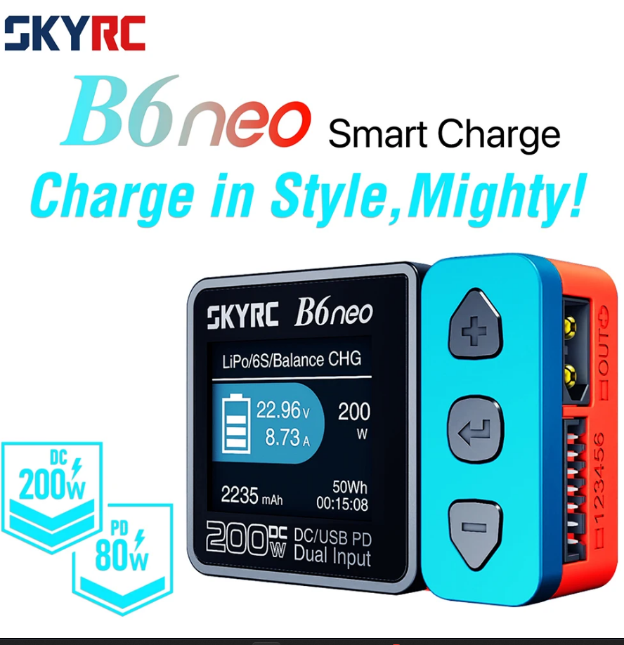 Розумний зарядний пристрій SkyRC B6 Neo DC/PD 200 W 10 A (1-6S)