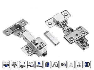 Завіса меблева накладна GTV ZM-DCHC09-3DBEO SOLID PLUS гідравлічна з дотягом планка H=0