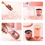 Скляний термос із подвійними стінками для чаю Infuser 280 мл, золотий, фото 9