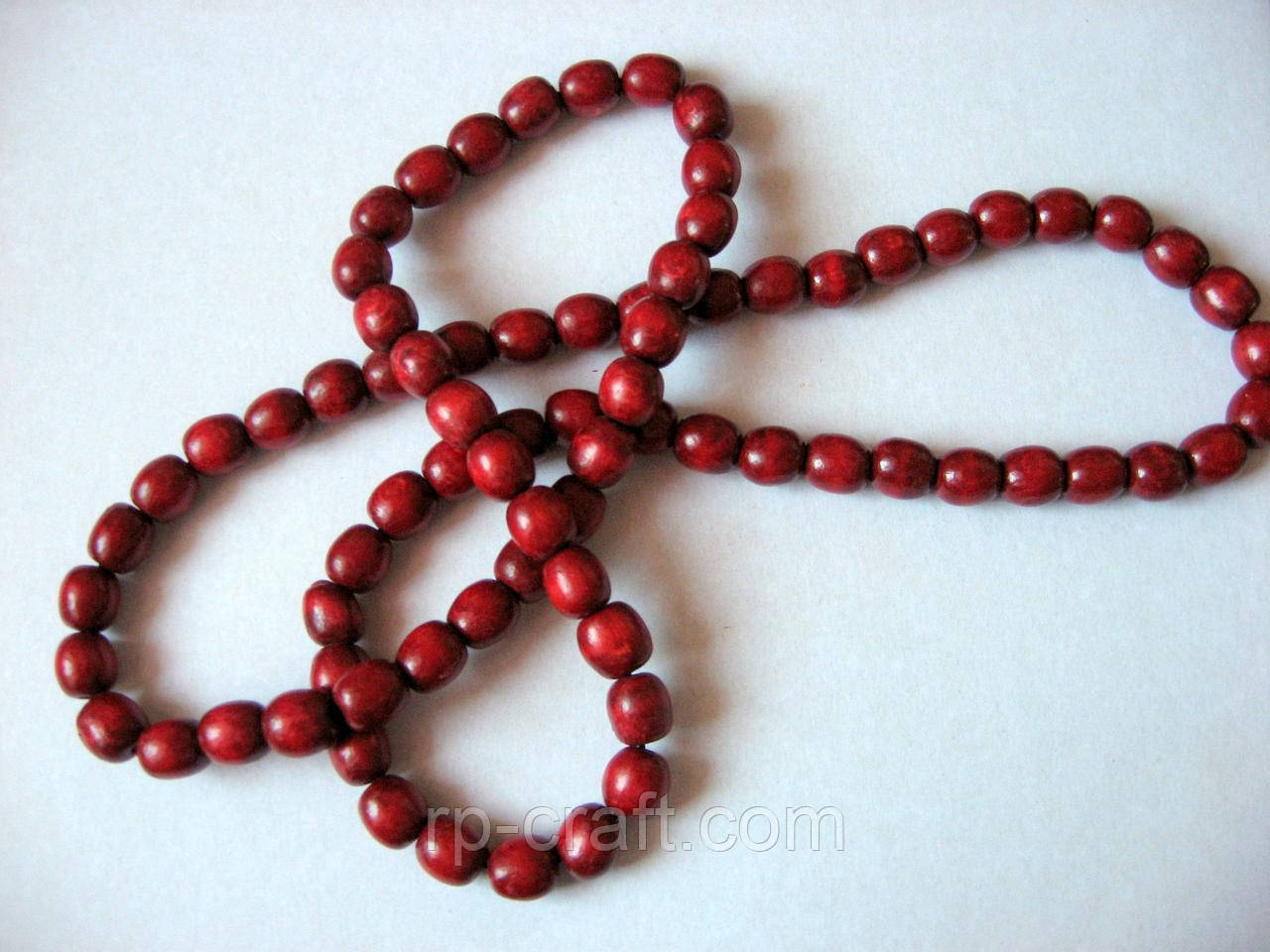 Бусіна дерев'яна. Вишнева, 12х13 мм, фото 1