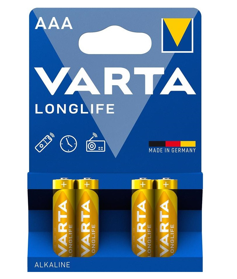 VARTA Батарейка LONGLIFE лужна AAA блістер, 4 шт.