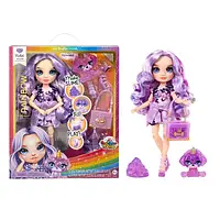 Кукла Rainbow High Violet (Purple) with Slime Kit & Pet - Purple 11 Shimmer Doll with DIY Sparkle Slime