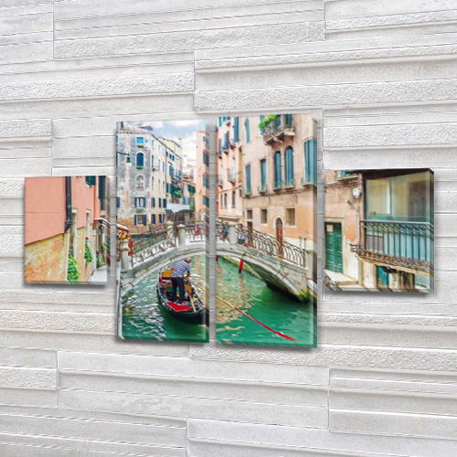 Картина модульна По вулицях Венеції на полотні 50x80 см, (25x18-2/50х18-2)