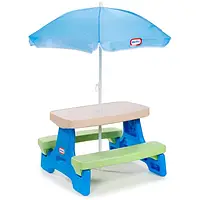 Кукла Little Tikes Easy Store Jr. Play Table with Umbrella - Blue\Green 629945