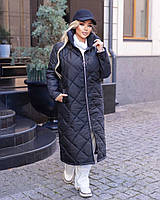Стильное стёганное удлинённое пальто Плащевка,синтепон 250 46-48,50-52,54-56,58-60,62-64 Цвета 2