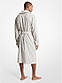 Чоловічий халат Michael Kors Logo Cotton Terry Robe, світло-сірий (розмір L/XL) у коробці, фото 2