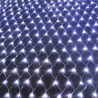 Гирлянда сетка cветодиодная 1,2x1,2м, 100LED, от сети 220V, прозрачный шнур, 8 режимов Белый