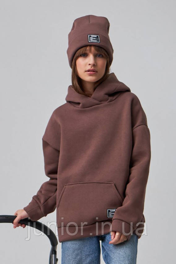 Теплий   худі на флісі + шапка для дітей, фото 1