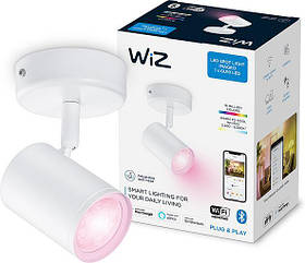 WiZ Світильник точковий накладний розумний IMAGEO Spots, 1х5W 2200-6500K RGB білий