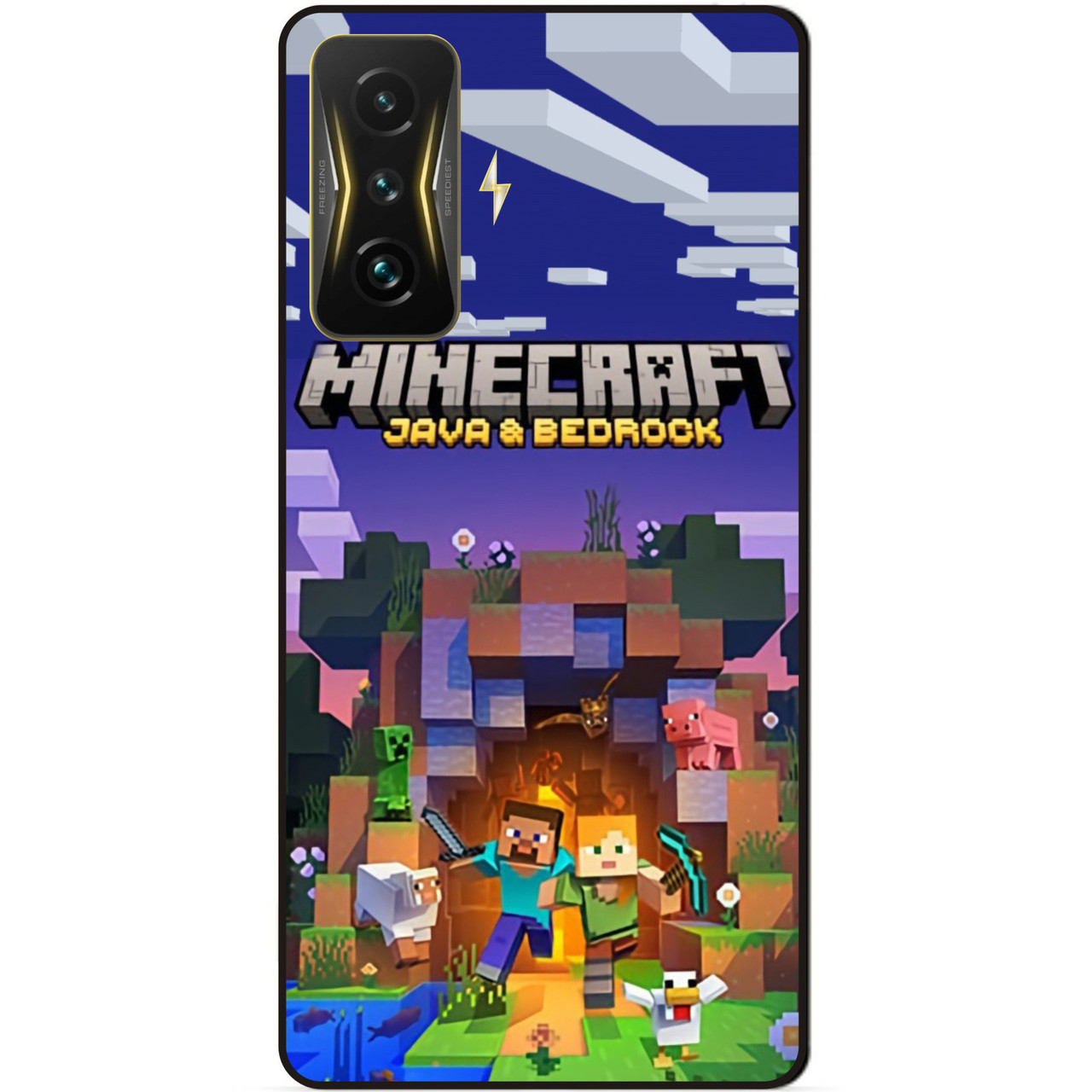 Силіконовий чохол бампер для Xiaomi Poco F4 GT з картинкою Майнкрафт Minecraft