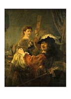 Открытка Self-portrait with Saskia, 1636. Rembrandt