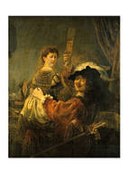 Листівка Self-portrait with Saskia, 1636. Rembrandt