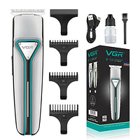 Машинка (тример) для стриження волосся й бороди VGR V-008, Professional, 3 насадки, ст. акум.