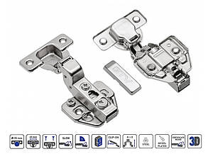 Завіса меблева внутрішня GTV ZM-CNHC07BR2 гідравлічна з дотягом планка H=0