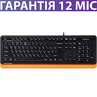 Клавиатура для компьютера A4Tech FK10 Black/Orange (черная-оранжевая), с разъемом USB, проводная, мембранная