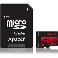 Карта памяти Apacer microSDHC 32 ГБ 85 МБайт в сек + адаптер AP32GMCSH10U5-R
