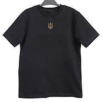 Детская патриотическая футболка с вышитым трезубцем