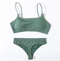Жіночий спортивний комплект білизни L, Оливка