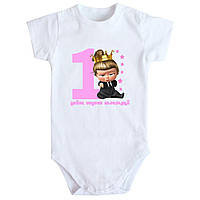 Боді з принтом для дівчинки Бебі Бос 1 Рік при Владі 62 68 74 80 92