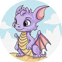 Картина за номерами Фіолетовий дракончик d19  Ідейка KHO-R1057