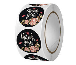 Наклейки декоративні 'Thank you' 2.5 см. 500 шт