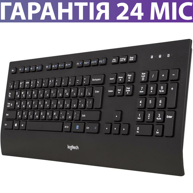 Клавиатура для компьютера Logitech K280 UA Black (черная), с разъемом USB, проводная, мембранная - фото 1 - id-p2067511110