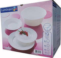 Белый столовый сервиз Luminarc Everyday из стеклокерамики 19 предметов (G0567)