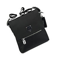 Черная мужская текстильная сумочка через плечо мессенджер, Молодежная наплечная маленькая сумка из нейлона