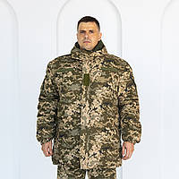 Бушлат камуфляжный зимний Пиксель, мужская тактическая зимняя куртка с отстегивающимся капюшоном 62