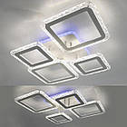 Світлодіодна люстра 75 Вт з підсвічуванням основи з пультом і мобільним додатком колір каркасу білий ESL-21414, фото 5