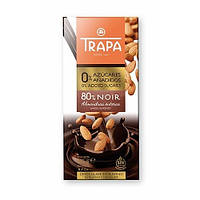 Шоколад черный без сахара и глютена с мигдалем 80% какао Trapa 175 г