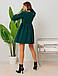 Молодіжне повсякденне плаття вільного крою з довгим рукавом, темно-зелене, фото 7