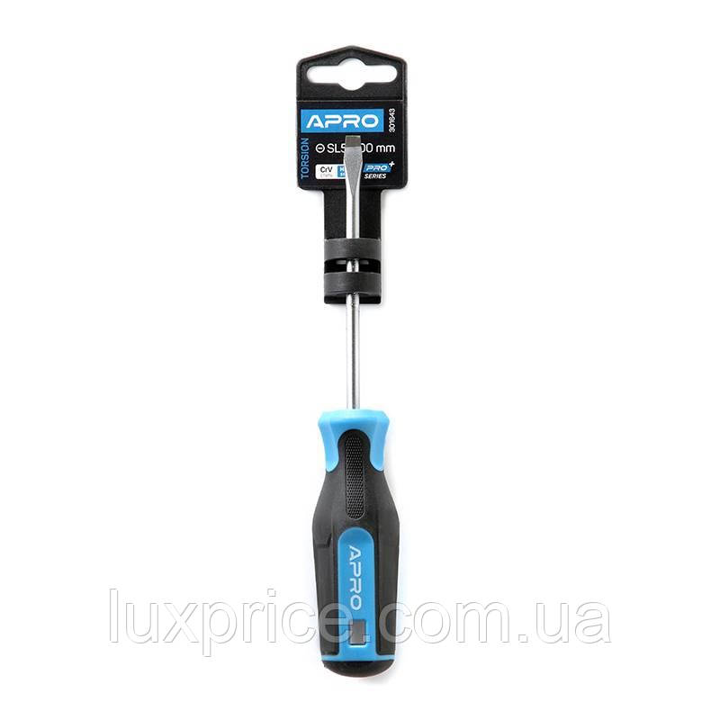 Викрутка шліцева СrV SL4x100мм (плоска) APRO 301646    Luxprice