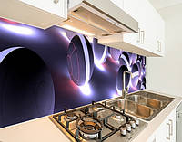 Кухонная панель жесткая ПЭТ с 3д шарами светящимися, с двухсторонним скотчем 62 х 205 см, 1,2 мм