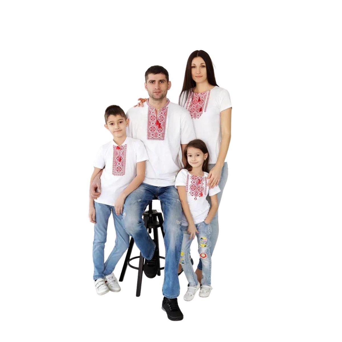 Сімейний комплект вишитих футболок - фото 1 - id-p2067496763