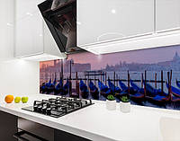 Панель кухонная, заменитель стекла с венецианскими гандолами, с двухсторонним скотчем 62 х 205 см, 1,2 мм