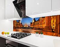 Кухонная панель на стену жесткая вечерний Париж Франция, с двухсторонним скотчем 62 х 205 см, 1,2 мм