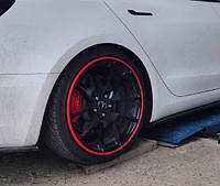 Резинка флиппер автомобильный для защити диска колес GLZ Motors R18,комплект 4 шт. Хуппер красный