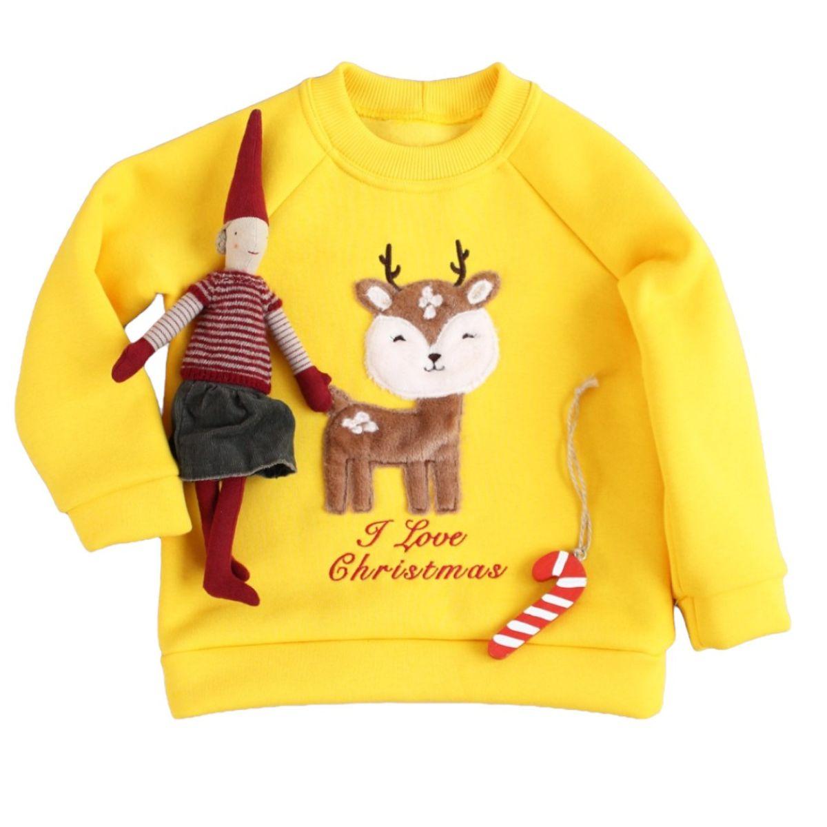 Дитячий світшот з аплікацією Новорічнного оленятка, фото 1