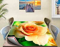 Покрытие для стола, мягкое стекло с фотопринтом, Роза 70 х 120 см (1,2 мм)